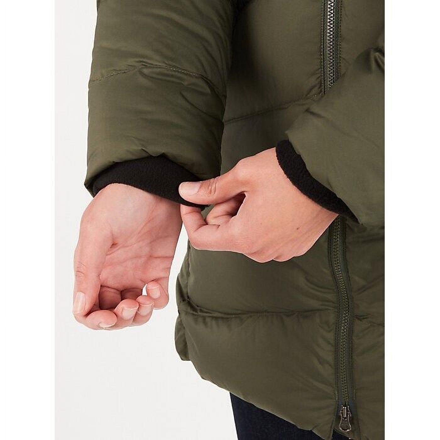 Olive Green Hooded Faux-Fur-Trim Coat Size XL Y3925