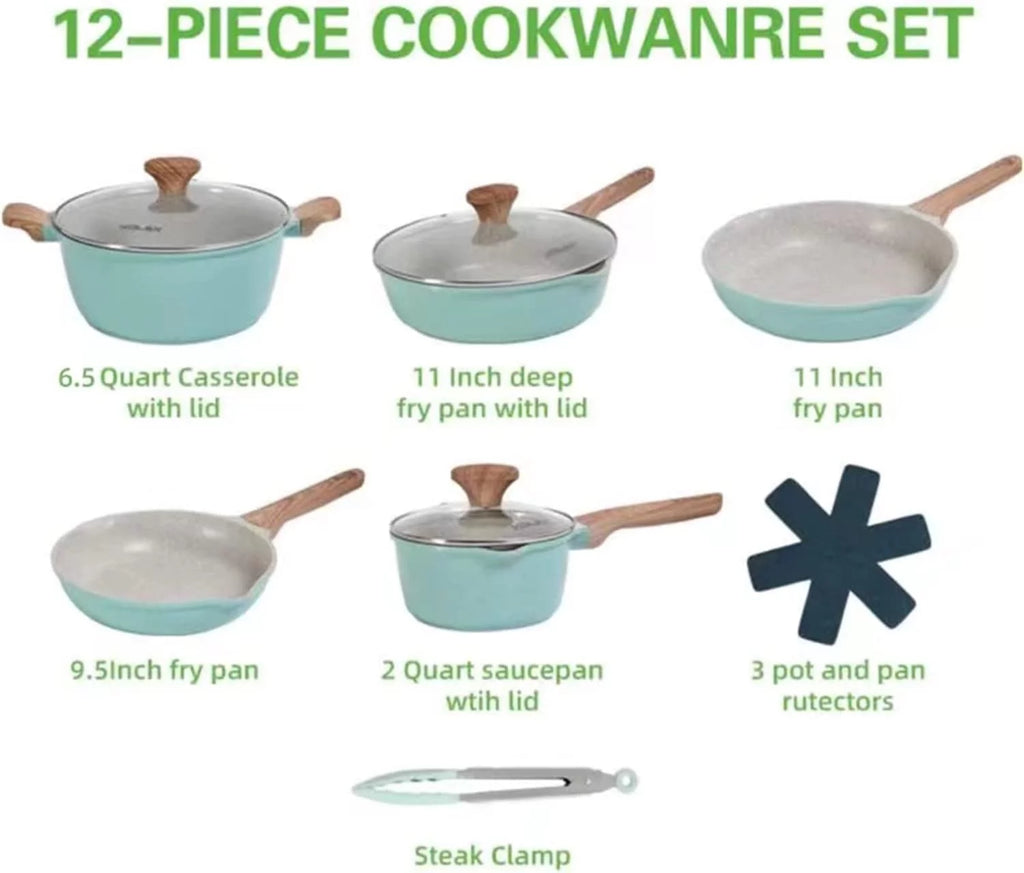 12-Piece Nonstick Granite Cookware Set P375454
