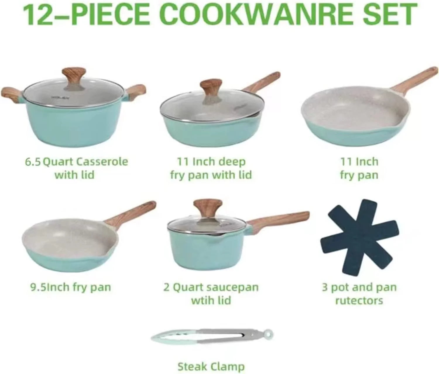 12-Piece Nonstick Granite Cookware Set P375454
