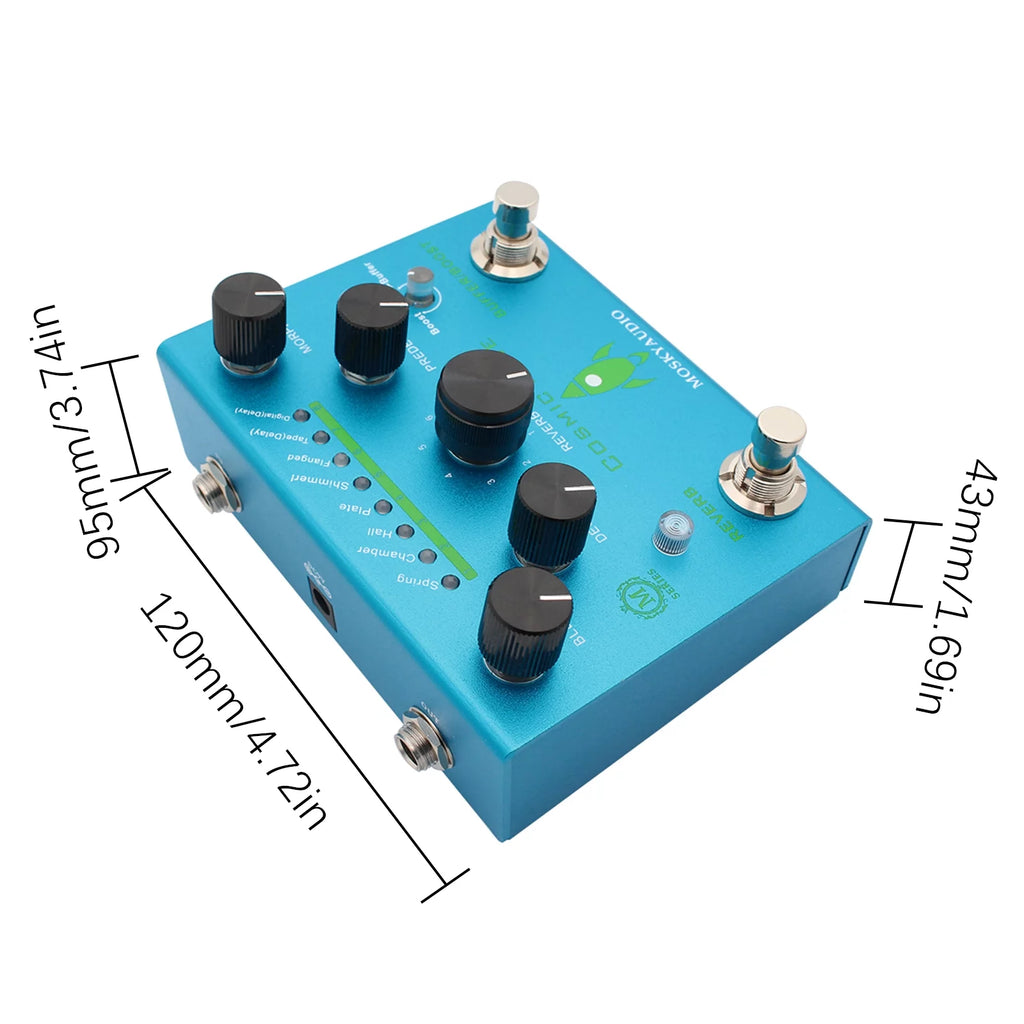 COSMIC BLUE Digital Reverb Guitar Pedal P155