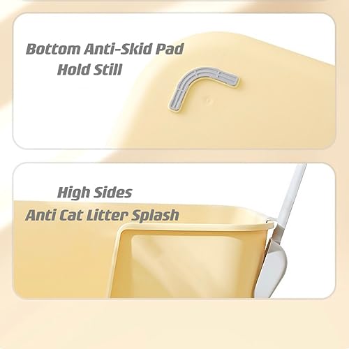 Extra Large Litter Box with High Sides 24.60" Lx16.92 Wx12.99 H, Yellow N427