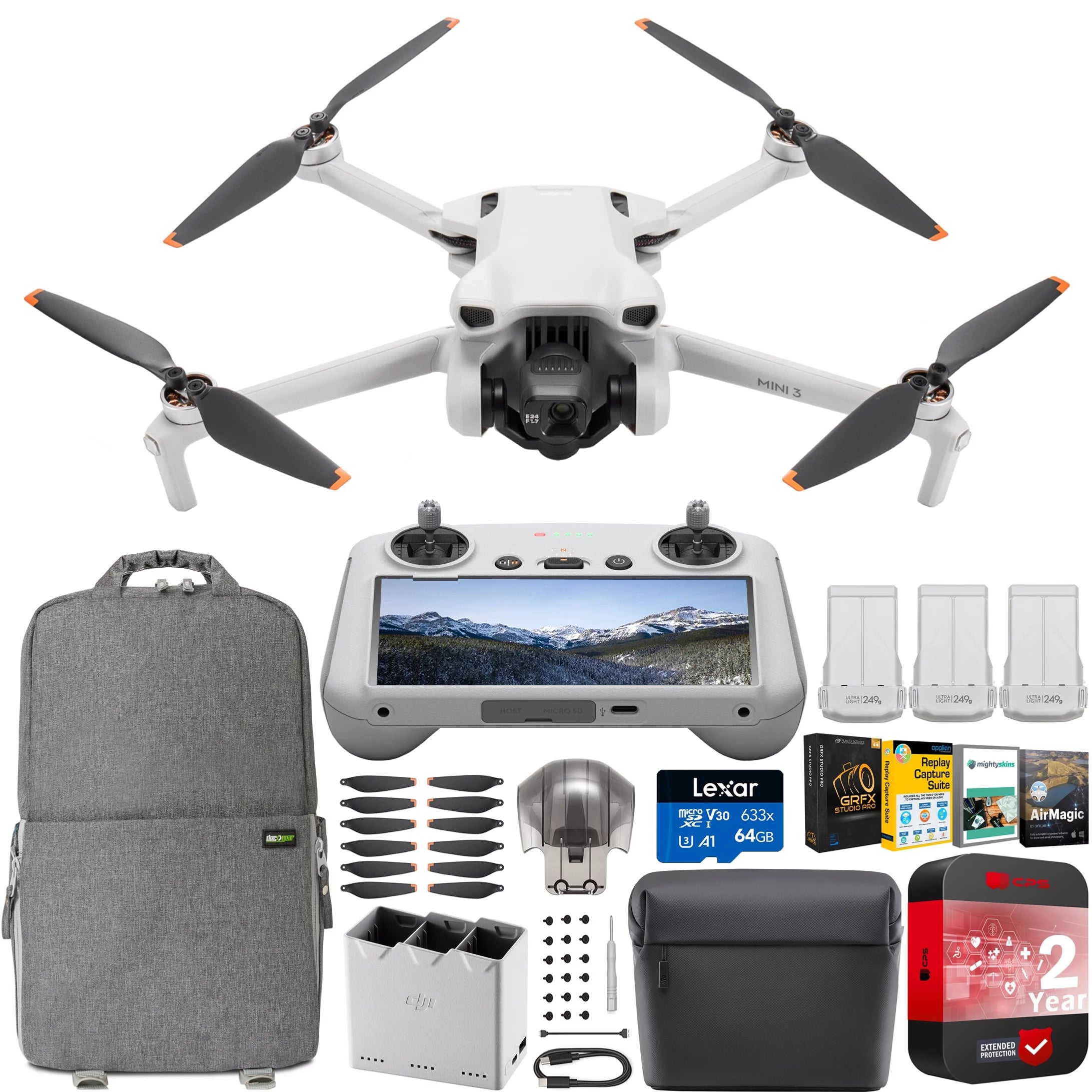 Camera Drone Quadcopter with RC-N1 Controller, 4K Video, 38min Flight Time, Fly More Kit R424