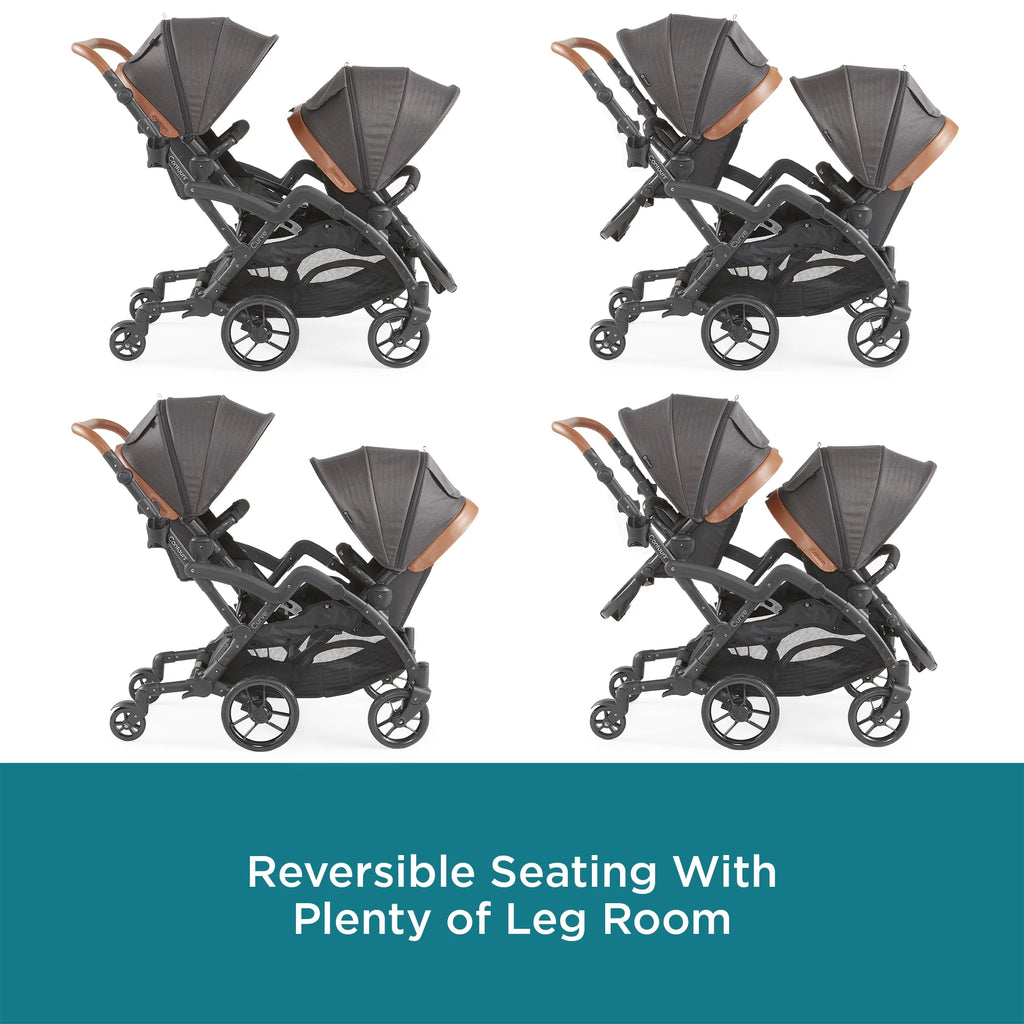 Black Herringbone Double Tandem Stroller U78598