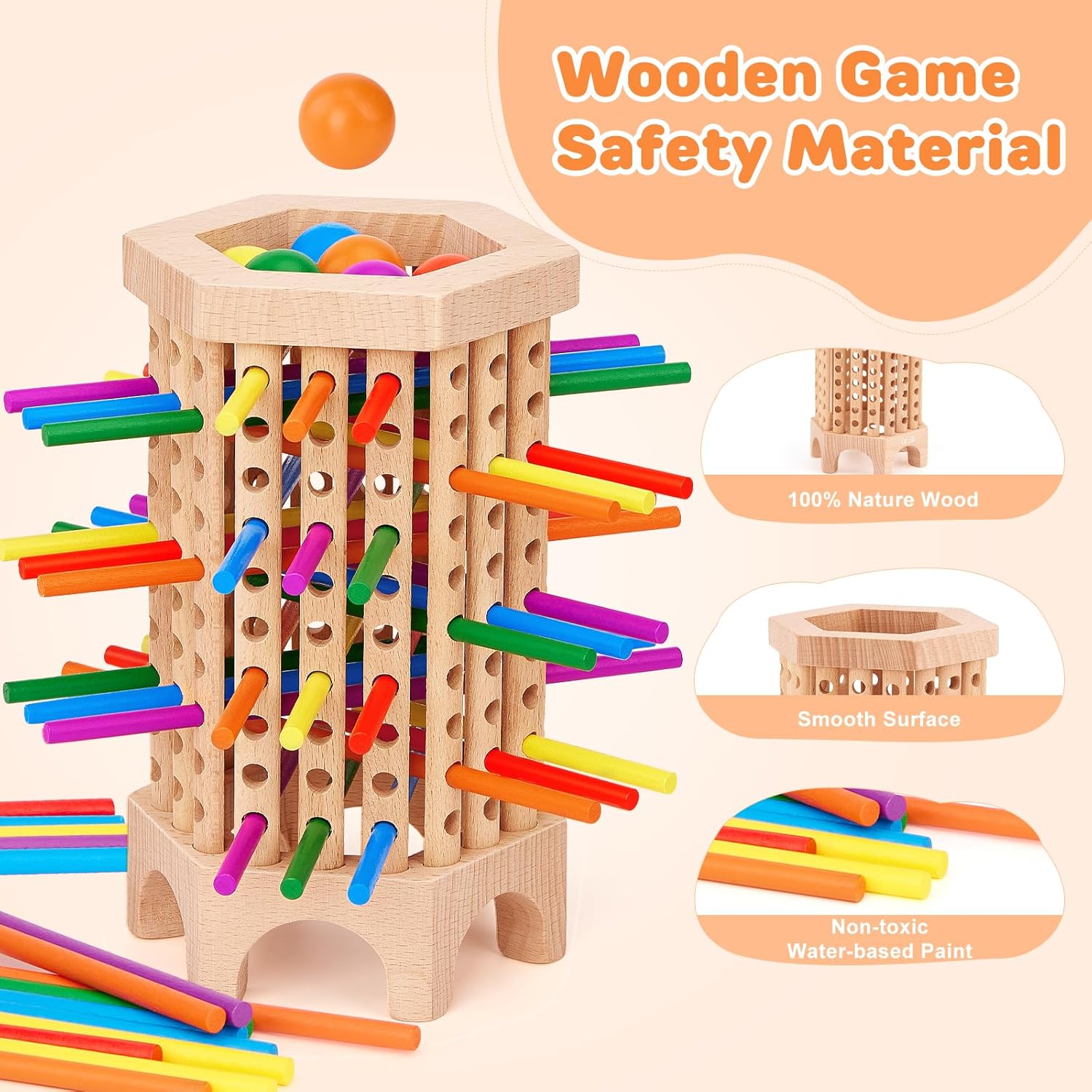 36 Colorful Stick Math Educational Dice Game for 2-6 Players A92483