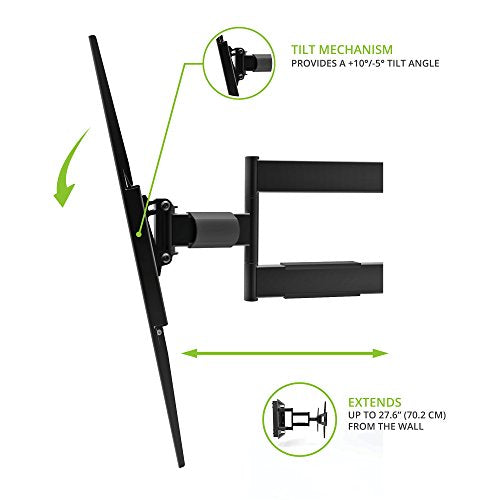 Black Recessed In-Wall Full Motion Articulating TV Mount for 32-inch to 55-inch TVs M352036
