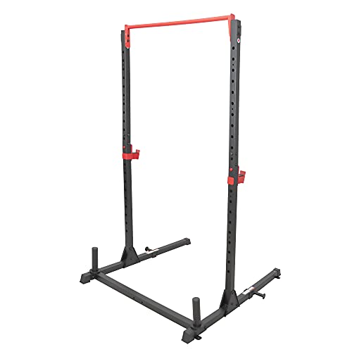 High Weight Capacity Power Cage and Squat Rack with J-Hooks, Adjustable Pull Up Bar K42031
