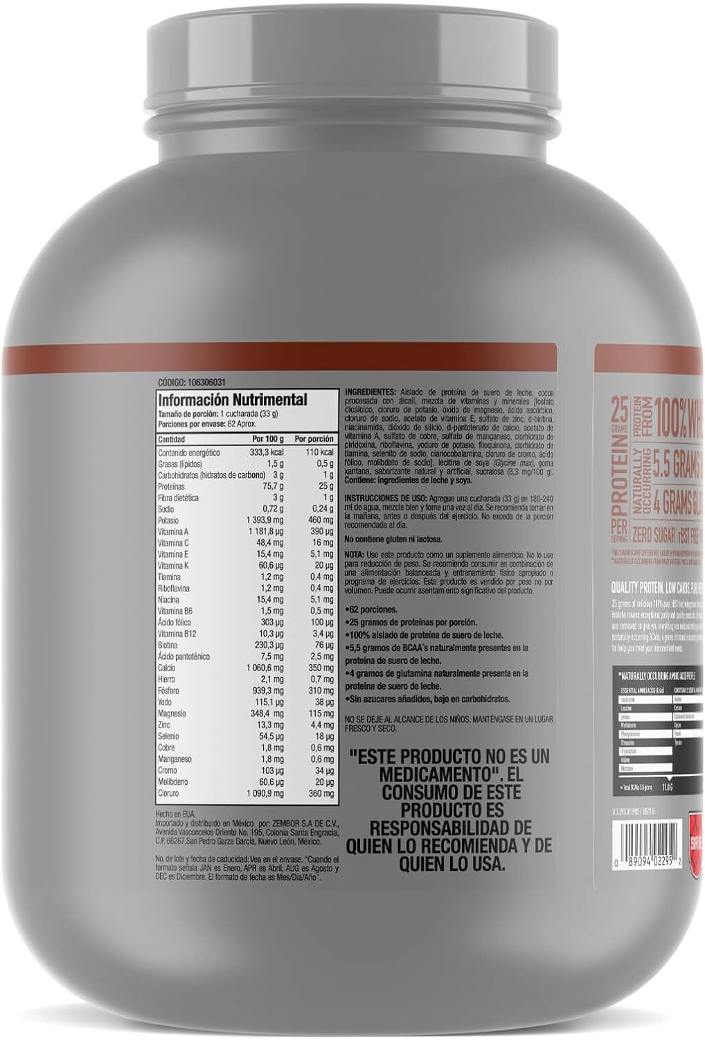 Dutch Chocolate 100% Whey Protein Isolate, 4.5 Pound E1769