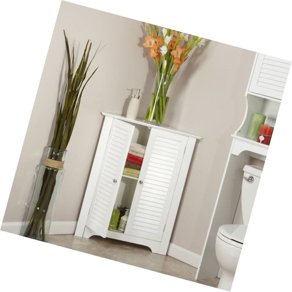 White 3-Shelf Corner Cabinet C176