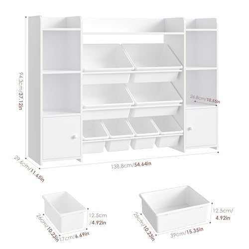 Pink 8 Toy Bins Storage Organizer with Shelf B933