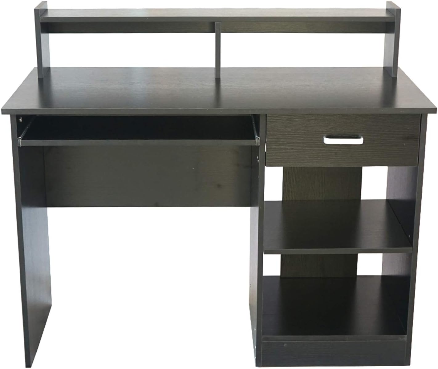 Black Computer Desk with Keyboard Tray and Drawer O719549