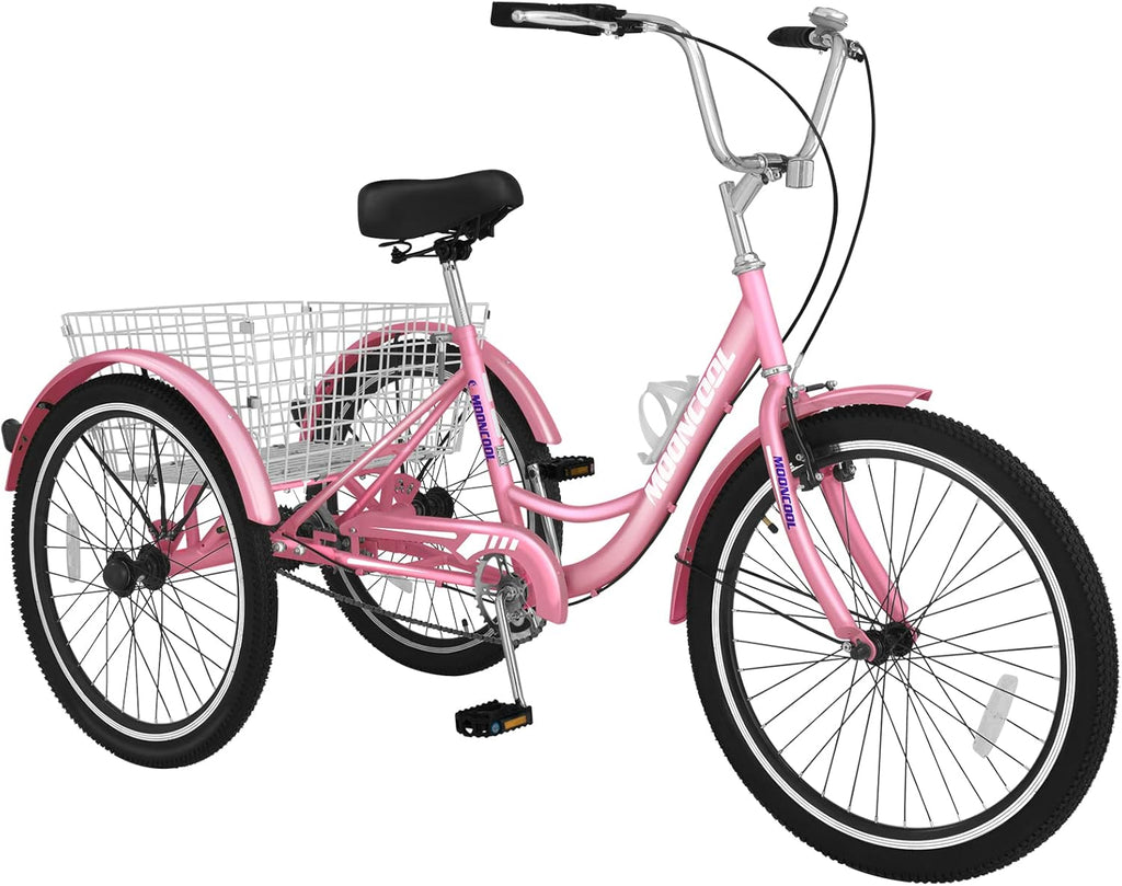 24 Inch Single Speed 3 Wheel Bicycle with Shopping Basket F1276