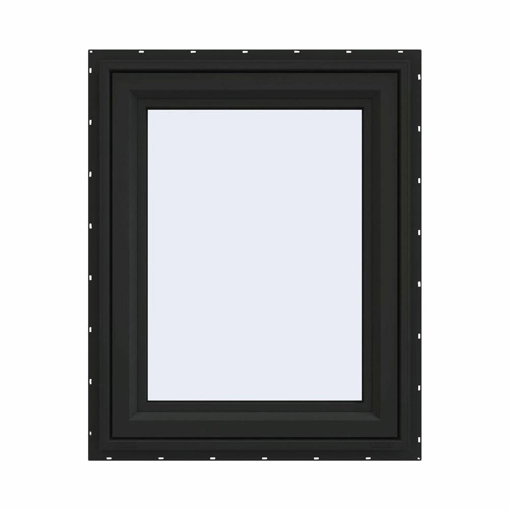 Bronze Vinyl Casement Window with Fiberglass Mesh Screen Z578451