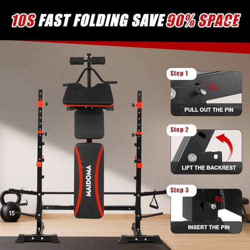 8 in 1 Olympic Weight Bench Set with Barbell Rack O614