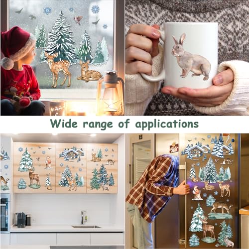 94 Pcs Christmas Tree & Reindeer Window Stickers T410
