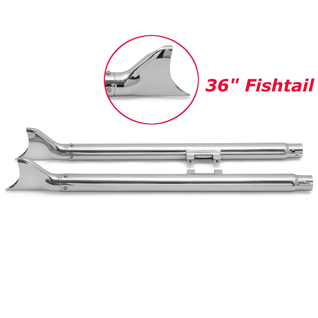 36" Slip on Fishtail Mufflers Exhaust Pipes G13243