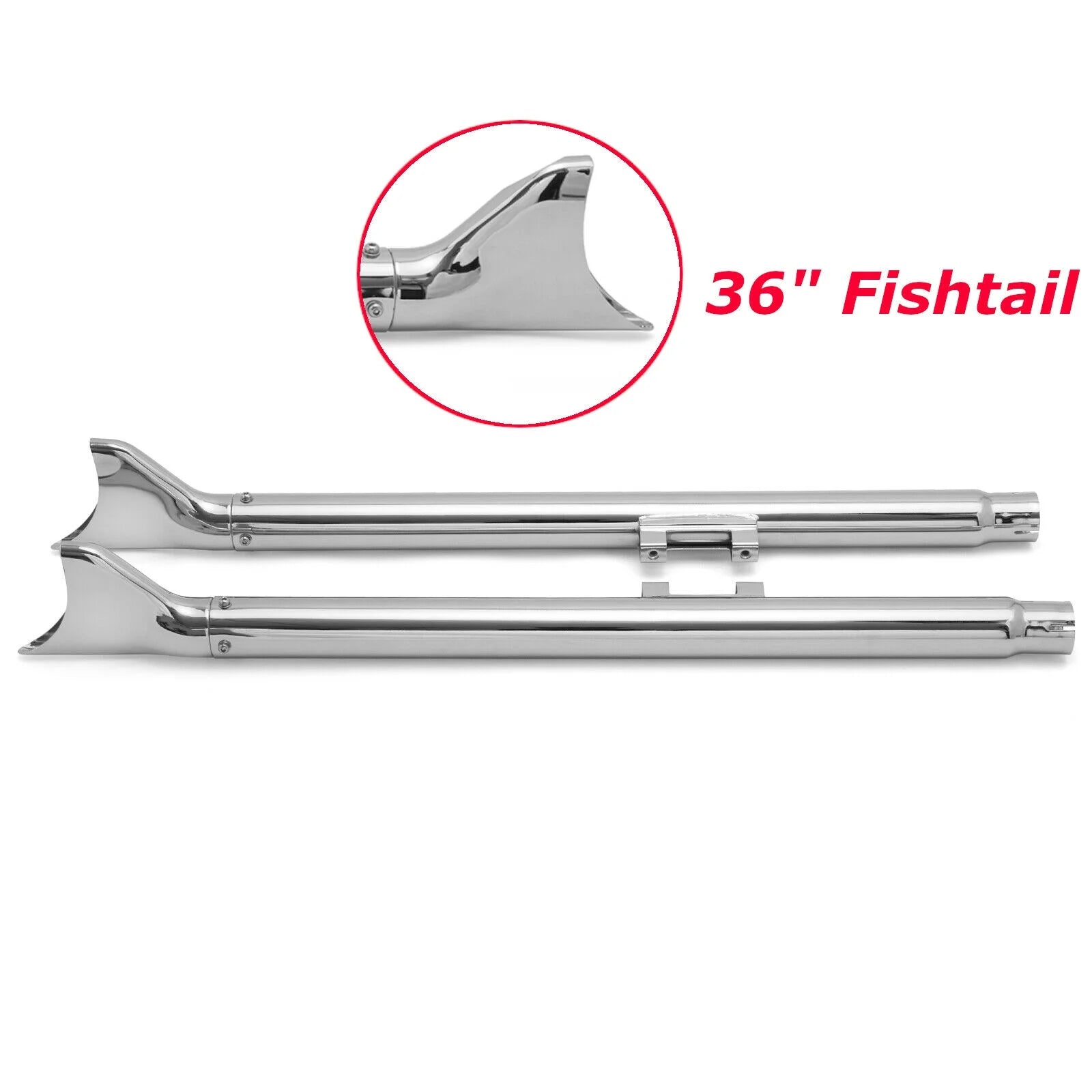 36" Slip on Fishtail Mufflers Exhaust Pipes G13243
