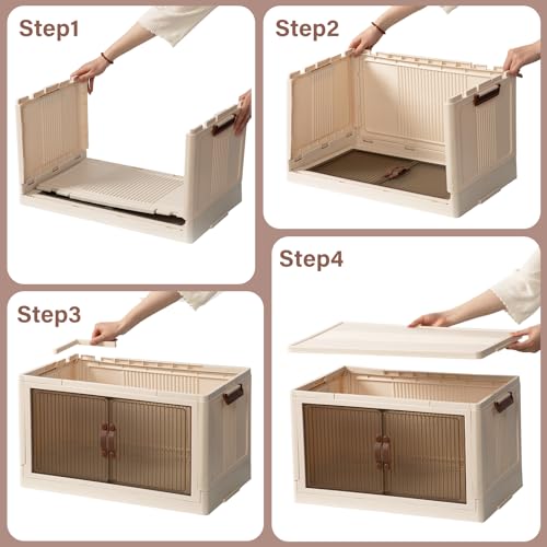 65QT Stackable Plastic Storage Bins with Wheels 3 Pack P94861