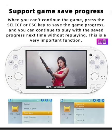Handheld Game Console 4.3 inch Double Joystick 8GB 2200 Retro Game Portable Black A761033