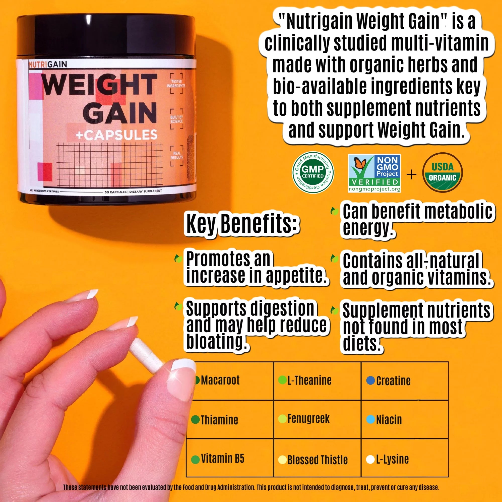Weight Gain Capsules - 6 OZ Jar D562085