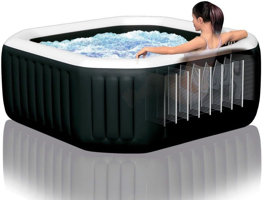 79" X 28" Inflatable Hot Tub Set with Cover, 4-Person Z6784