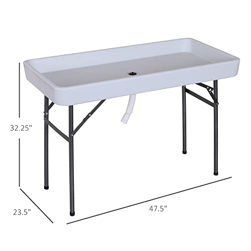 Portable Folding Fish Fillet Cleaning Table with Sink Y757