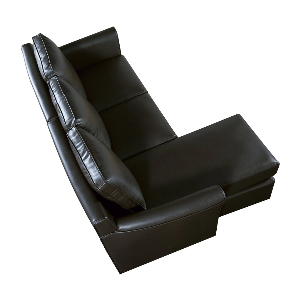 Dark Gray Faux Leather Sectional Sofa P254