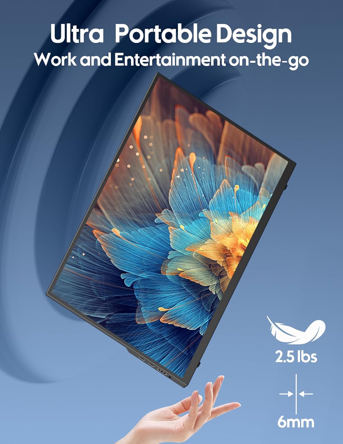 18.5 inch 100Hz Portable Monitor 1080P FHD IPS HDR Gaming Display T7226