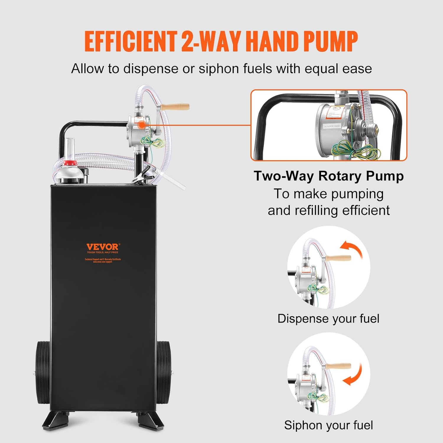 Black 30 Gallon Portable Fuel Caddy with Manual Transfer Pump Z707358