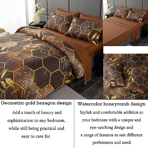Geometric Black Queen Comforter Set 7 Pieces H169
