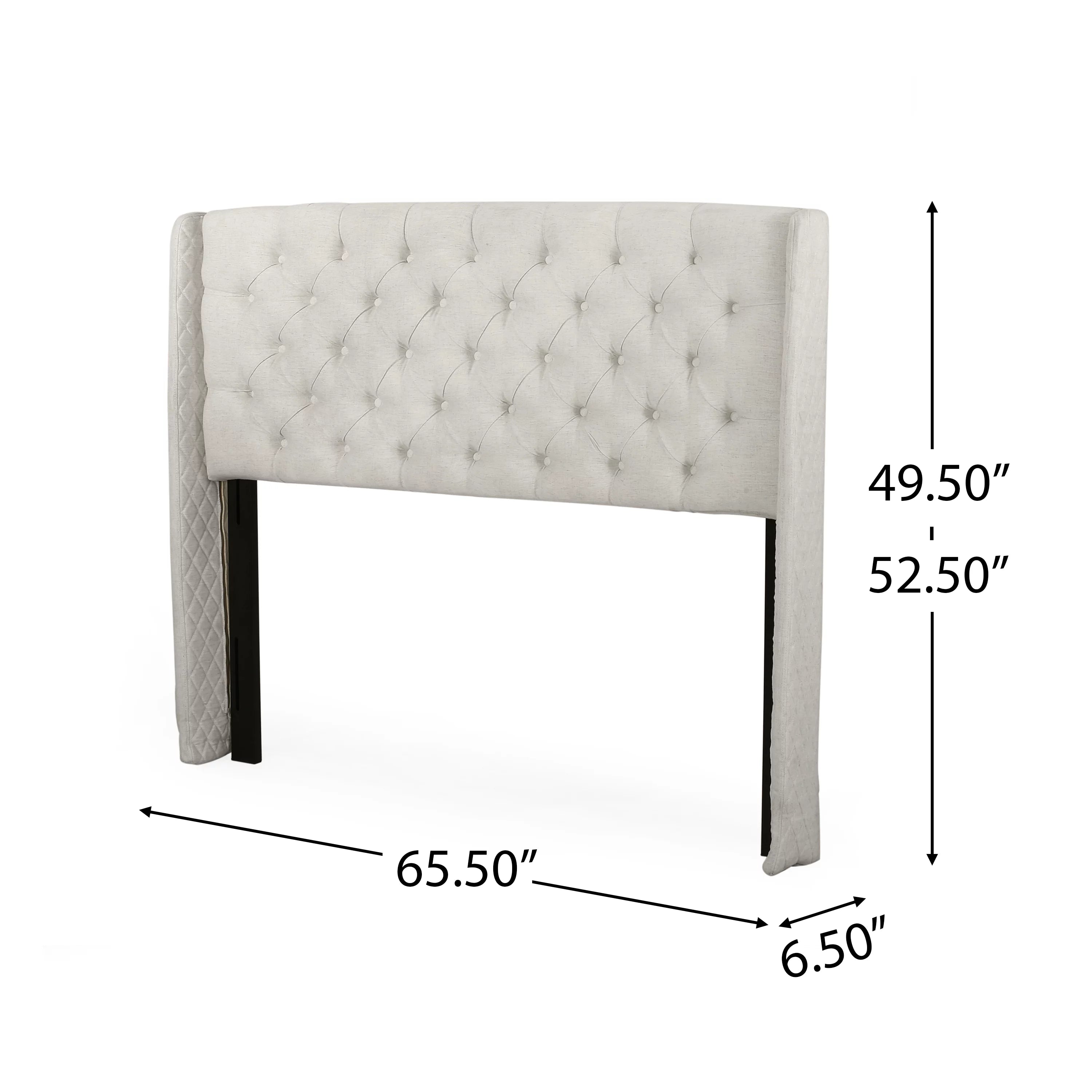 Beige Fabric Wingback Headboard L951108