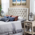 Beige Fabric Wingback Headboard L951108