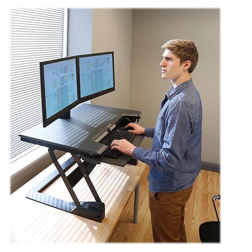 Black Sit-Stand Desktop Workstation B670524