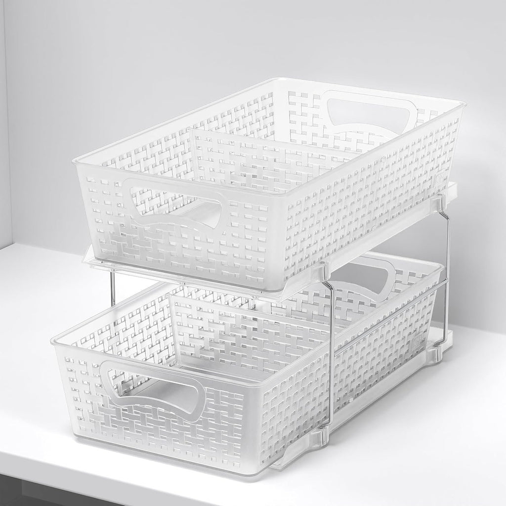 2 Tier Pull-Out Sliding Drawer Under-Sink Storage Organizer Tray S138