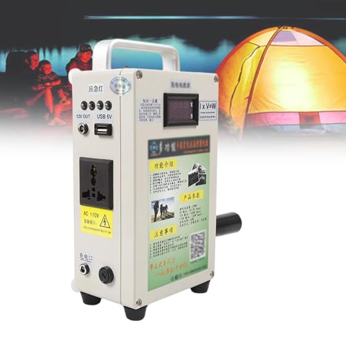 500W Hand Crank Generator with Outlets DC/USB Supply J3045