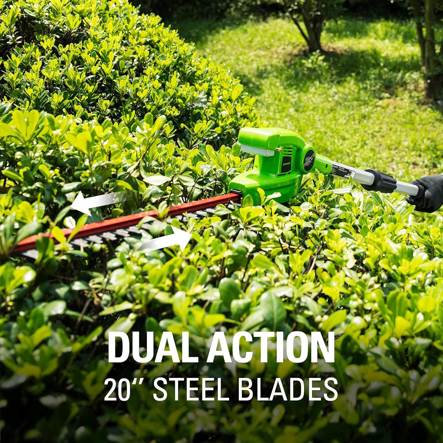 40V 20" Cordless Pole Hedge Trimmer with 2.0Ah Battery and Charger T9477