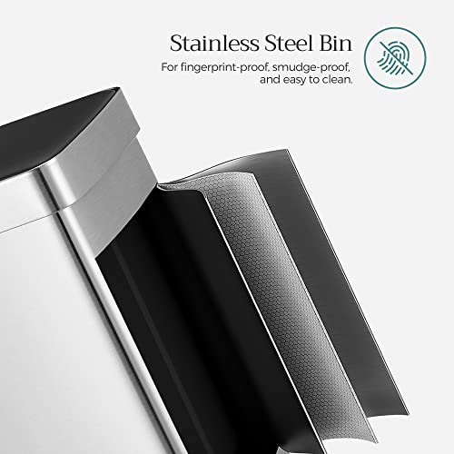 16 Gallons Dual Compartment Stainless Steel Trash Can C953