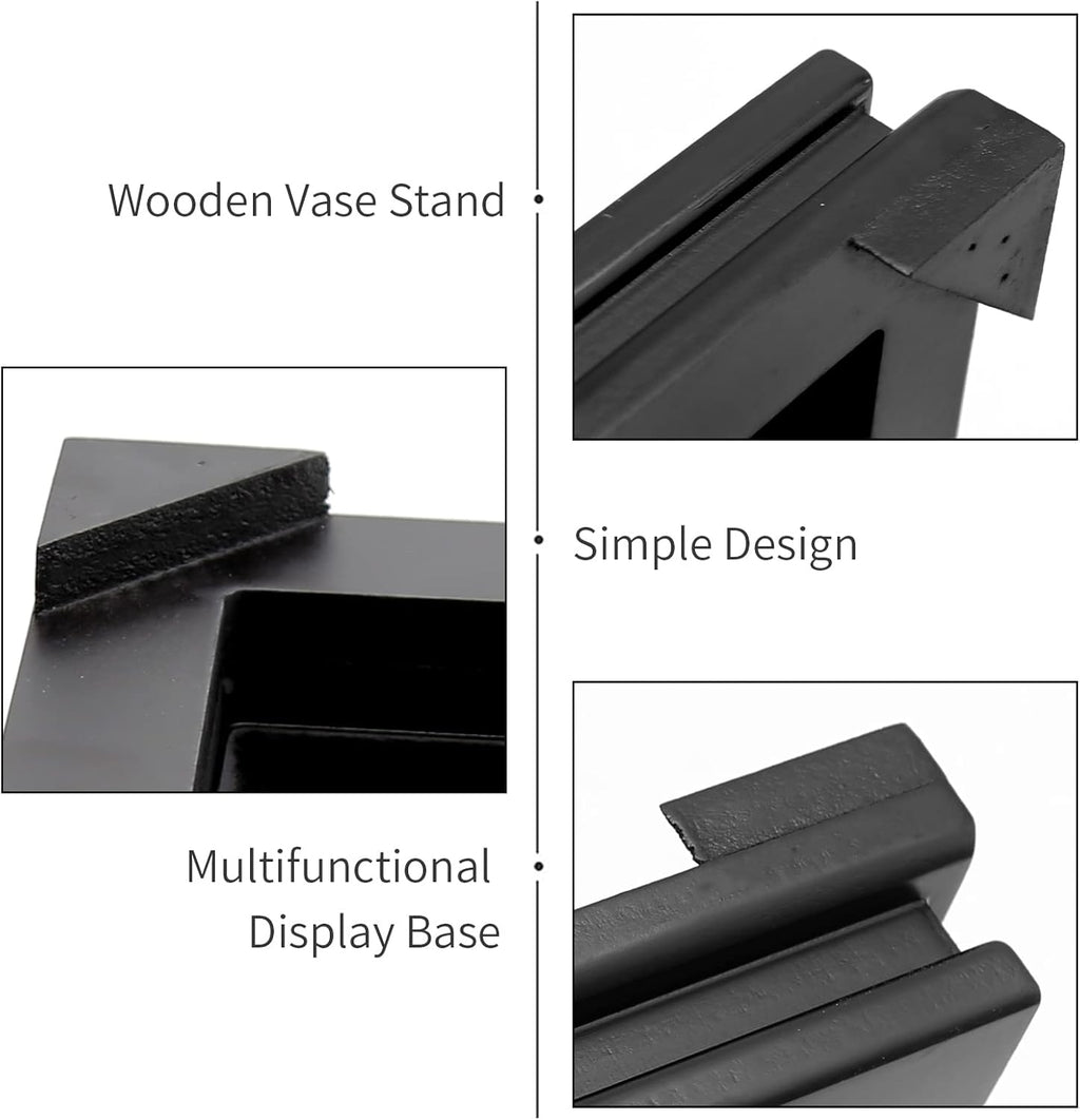 Square Wood Display Stand 6.7" W x 6.7" D x 1.7" H (Black) S656