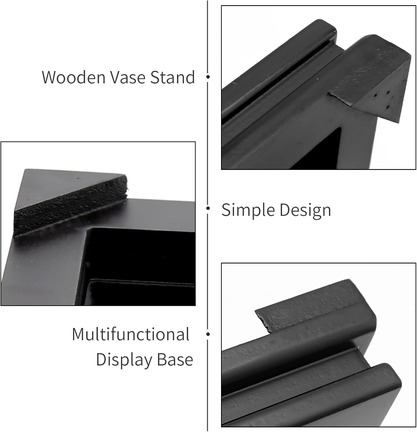Square Wood Display Stand 6.7" W x 6.7" D x 1.7" H (Black) S656
