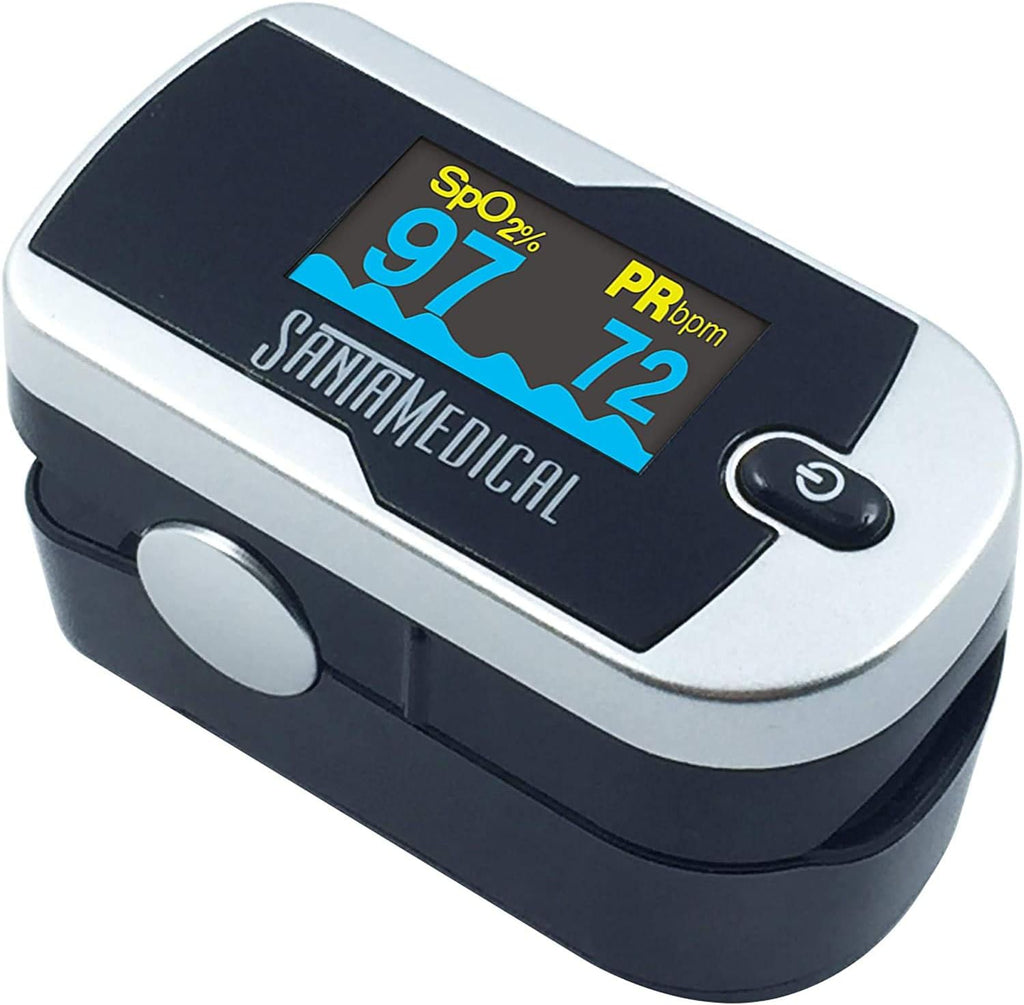Fingertip Pulse Oximeter Blood Oxygen Saturation Monitor with Batteries and Lanyard F7015