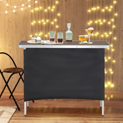 Brown Portable Bar Table with Carrying Bag B8728