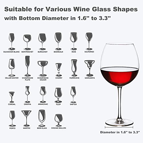 Black 4 Pack Plastic Wine Glass Rack with 4 Coasters Z321