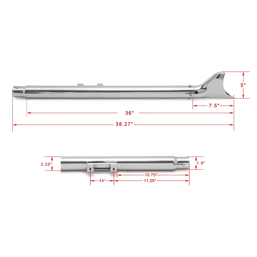 36" Slip on Fishtail Mufflers Exhaust Pipes G13243