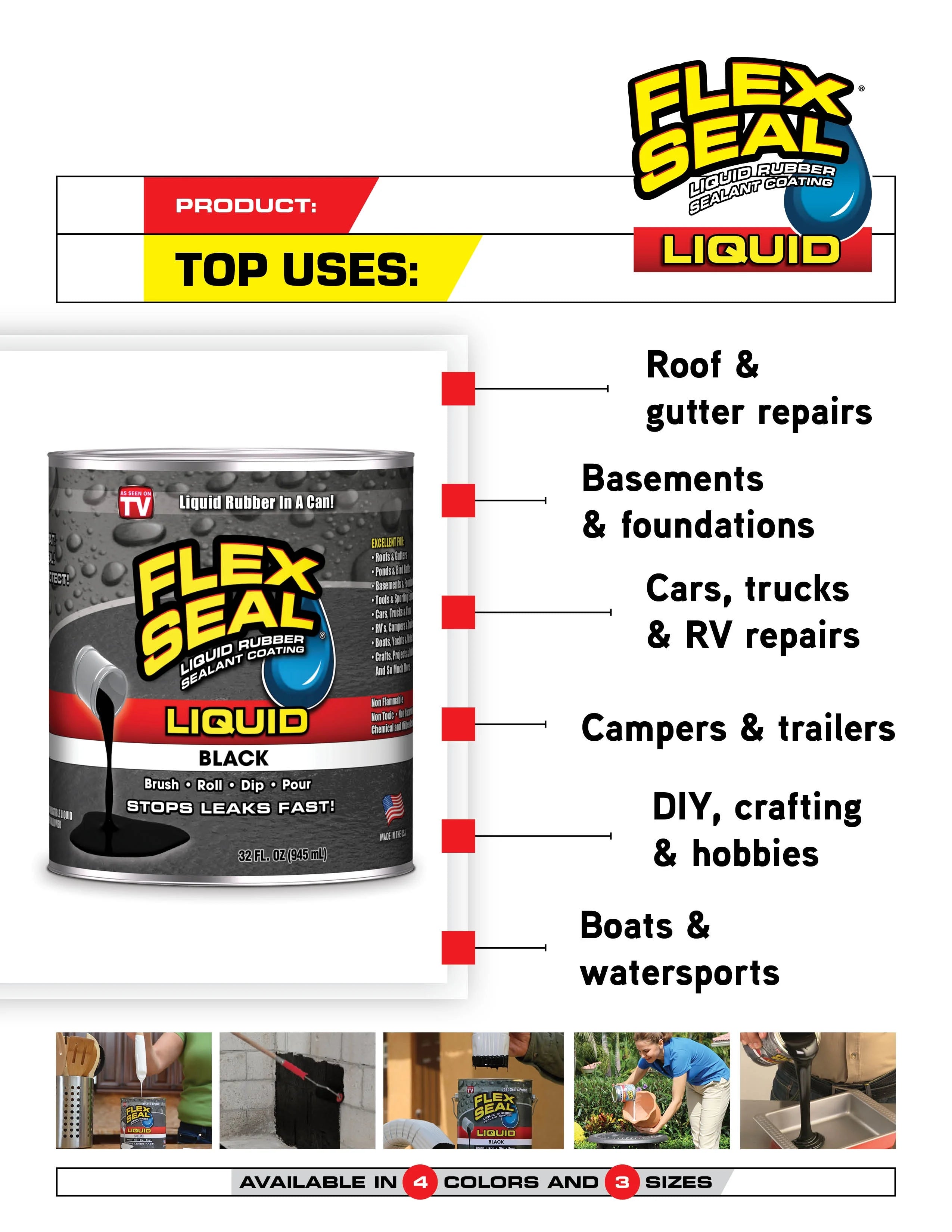 White 32 oz Liquid Rubber Sealant Coating U404
