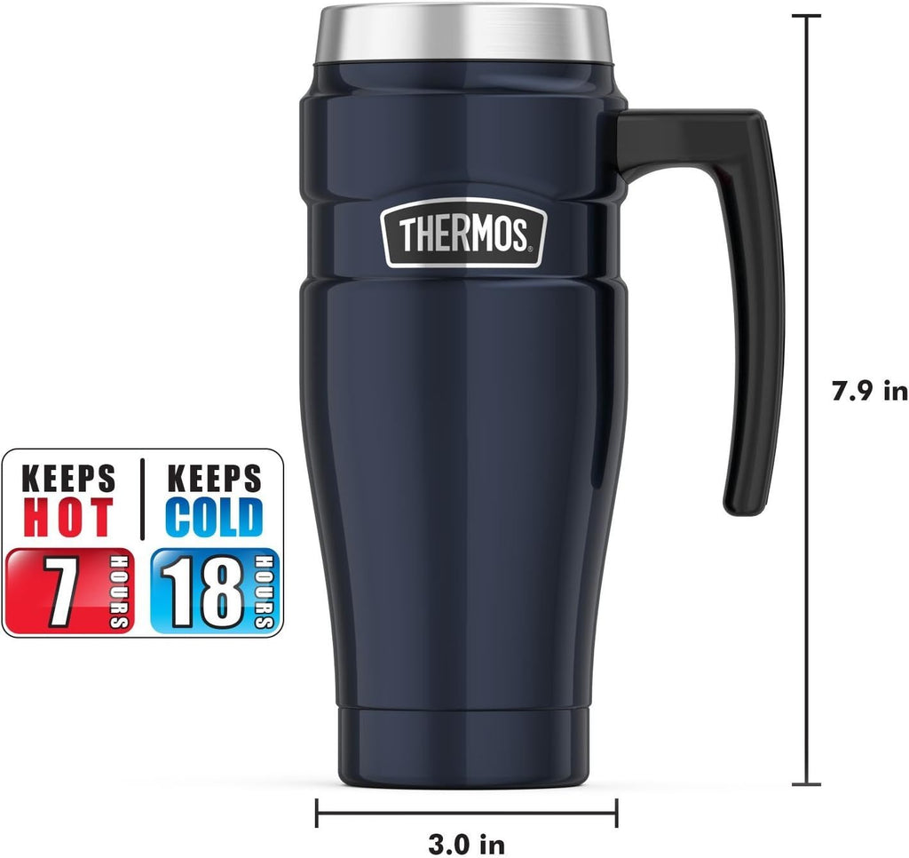 16 Ounce Blue Stainless Steel Travel Mug O142736