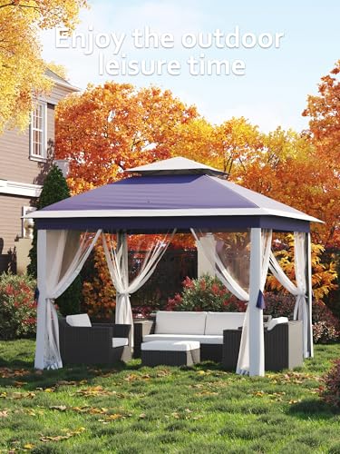 Khaki Pop Up Gazebo Tent with Mosquito Netting F607749