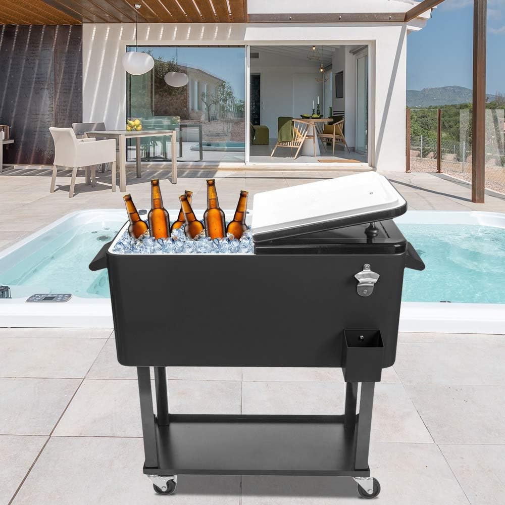 80 Quart Rolling Ice Chest with Shelf V886774