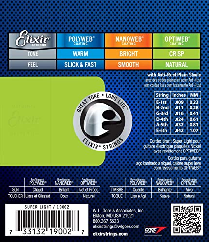 2 Sets Electric Guitar Strings Super Light .009-.042 J81952