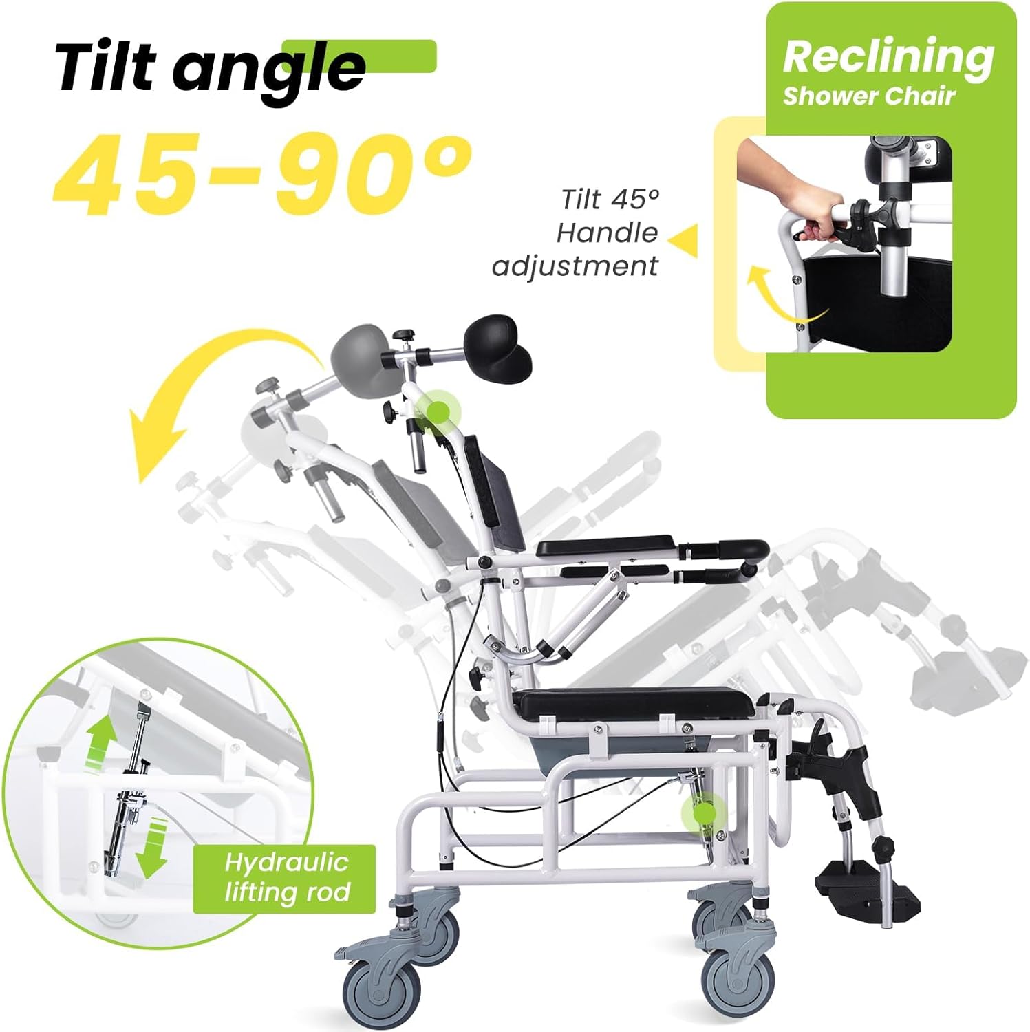 Reclining Shower Chair with Soft Seat Cushion J2478