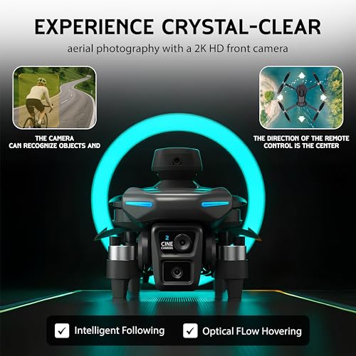 Foldable Drone with Dual 2K Camera, 2 Batteries X82950