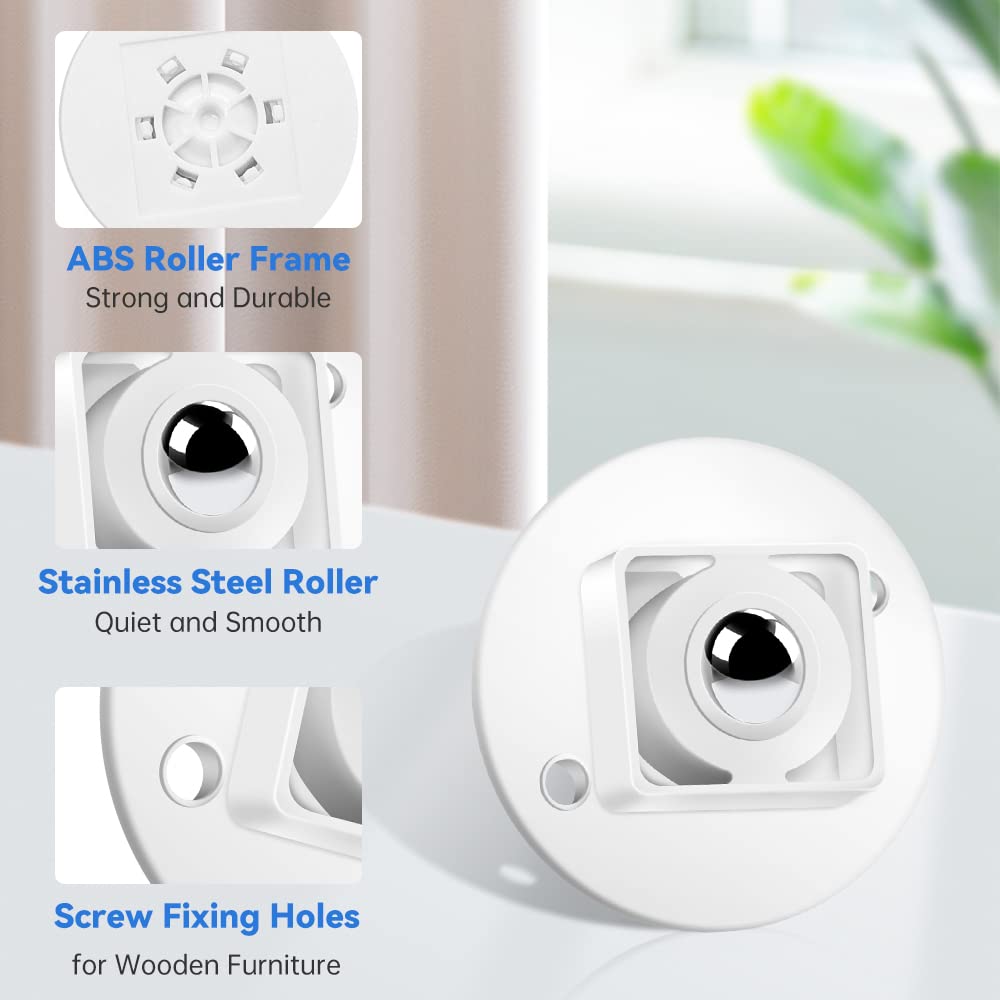 16 Pcs Self Adhesive Stainless Steel Swivel Caster Wheels N25835